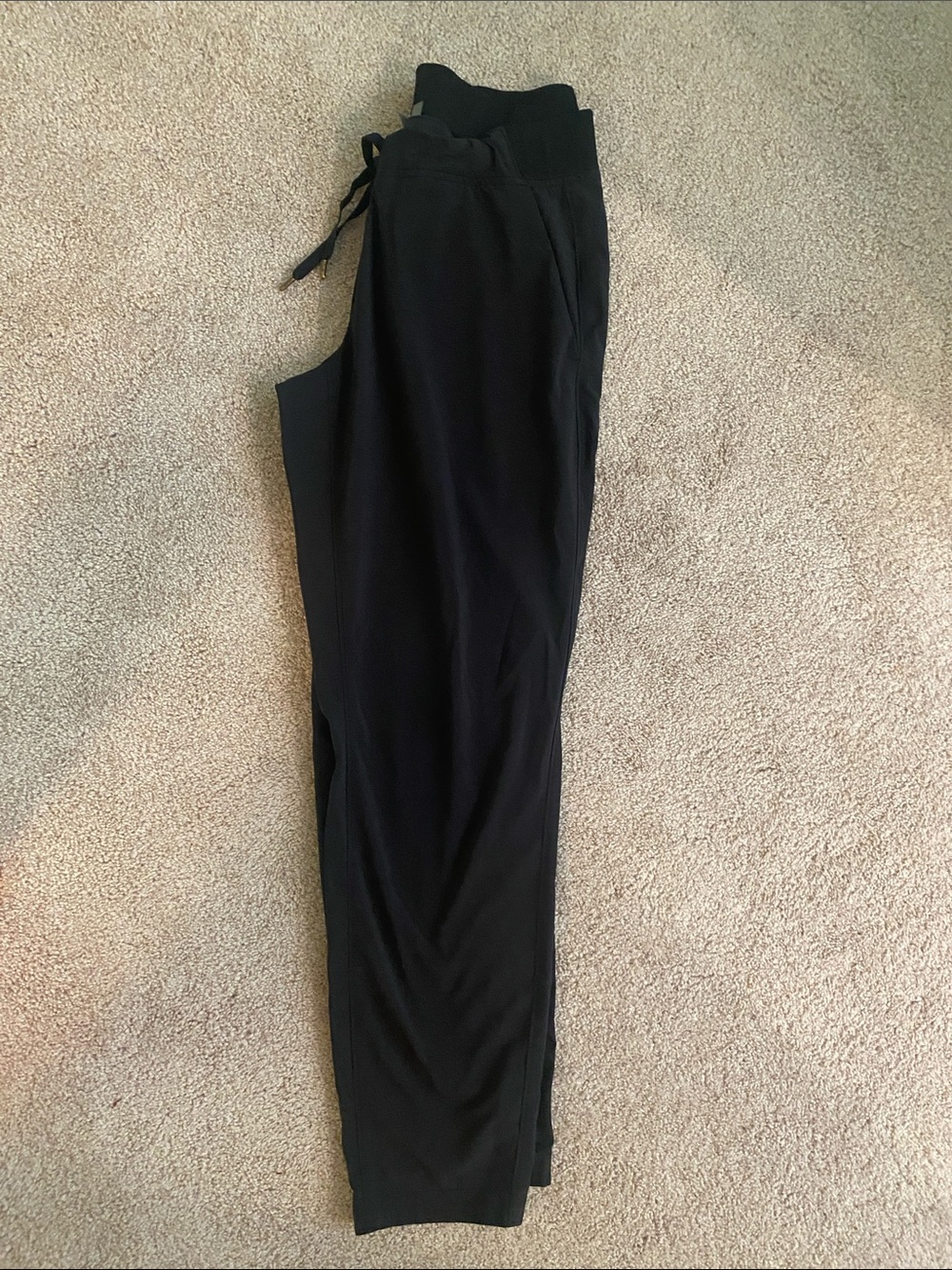 Athleta Black Ribbed Waist Jogger Pants